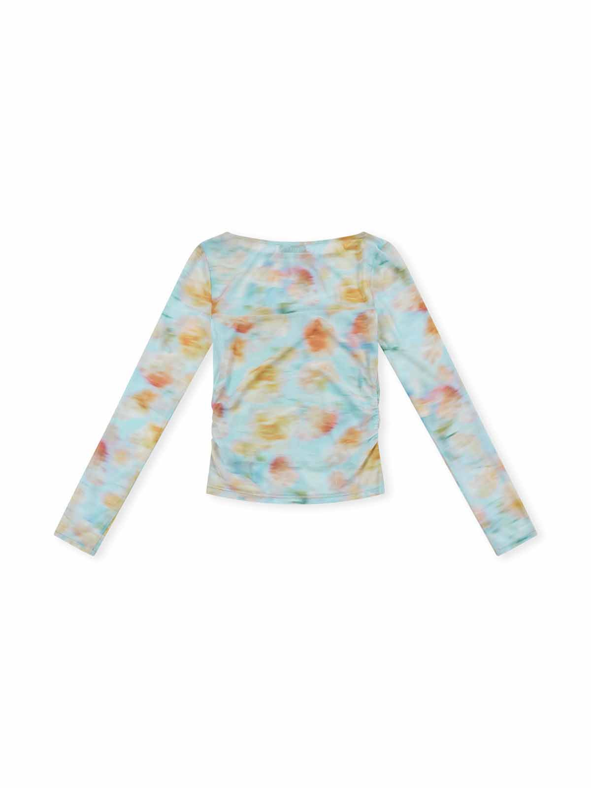 ASOBIO Mesh Ruched Top