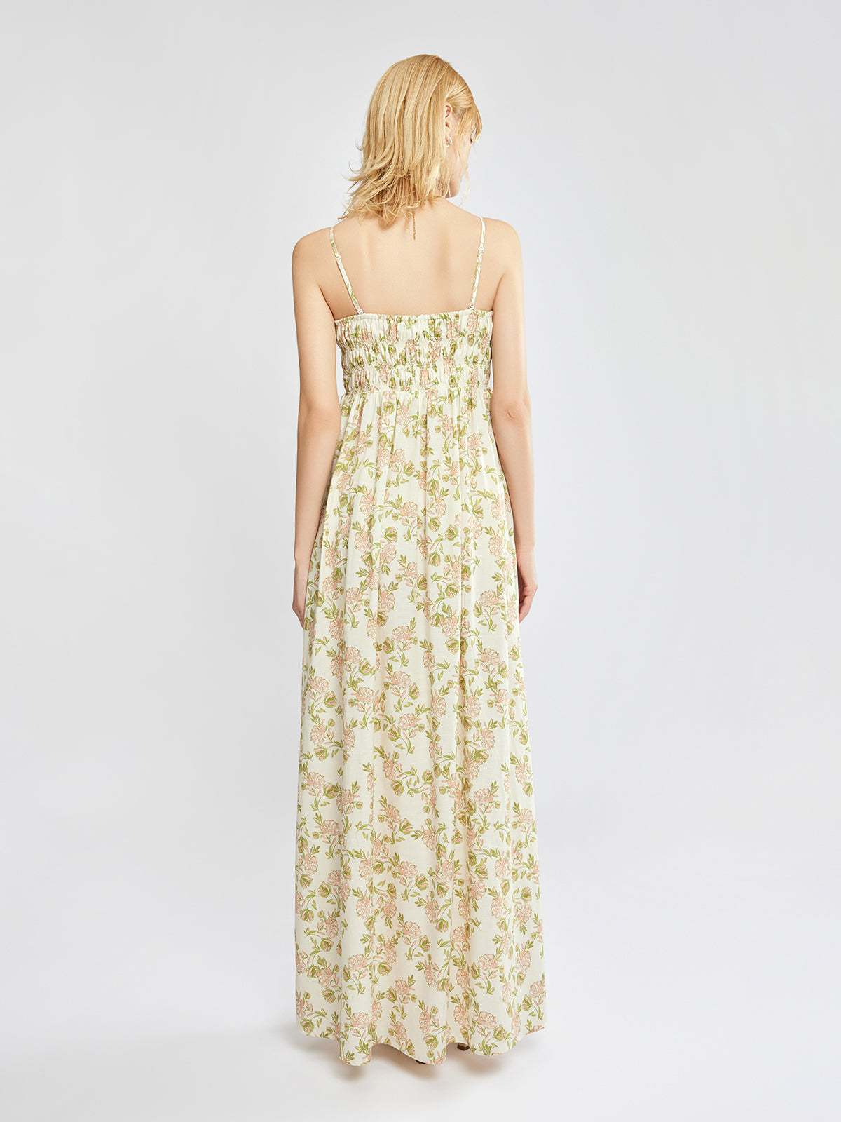 Smocked Maxi Dress with Removable Straps