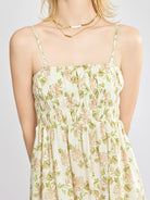 Smocked Maxi Dress with Removable Straps