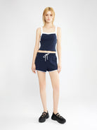 Contrast Wide Strap Knit Sports Cami