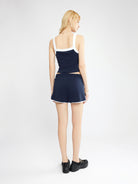 Contrast Wide Strap Knit Sports Cami
