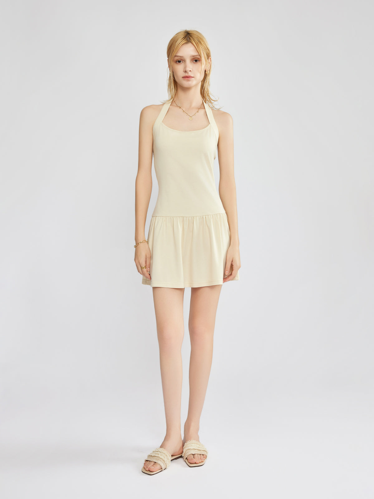 Drapey Mini Halter Dress