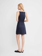 100% Linen Faux-Wrap Mini Dress