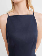 100% Linen Faux-Wrap Mini Dress