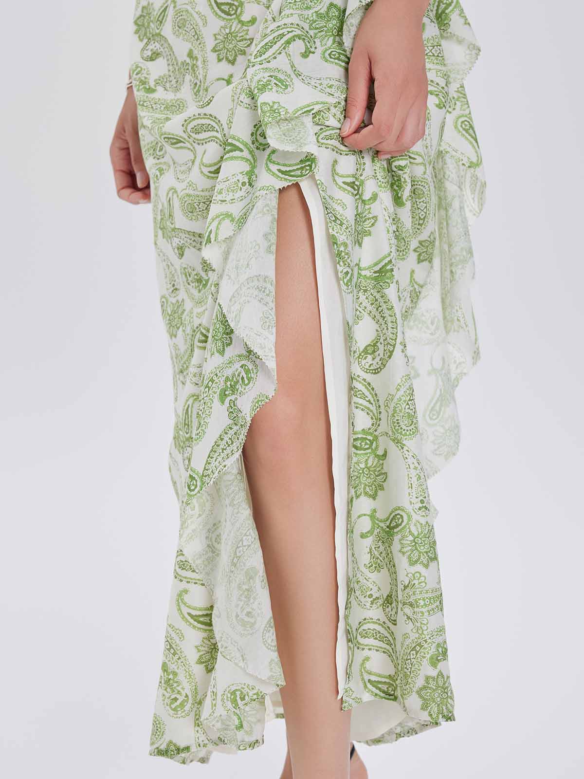 ASOBIO Convertible Ruffle Maxi Dress