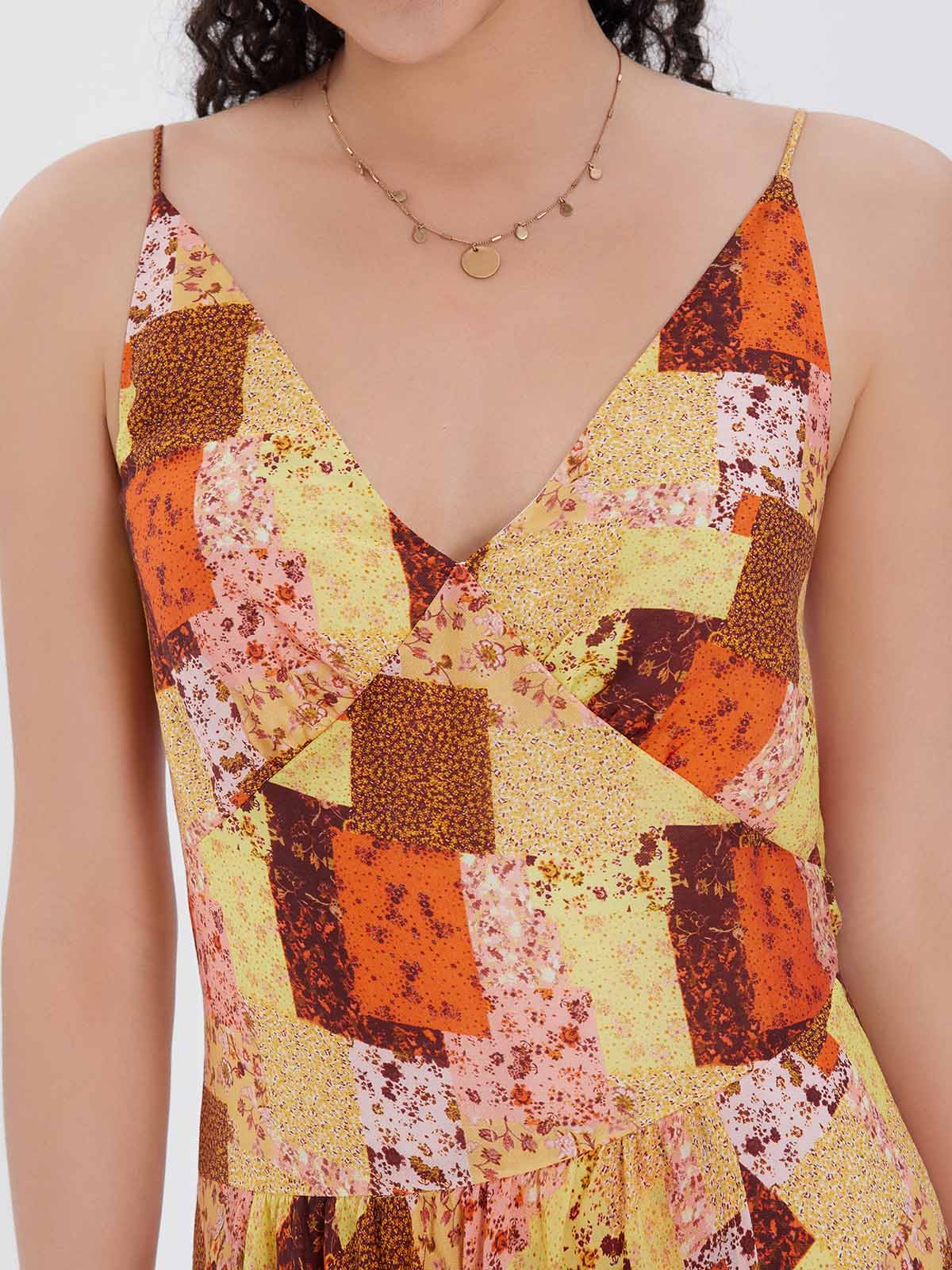 Printed Strappy Maxi Dress