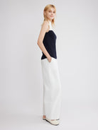 ASOBIO Colorblock Mockneck Sleeveless Knit Top