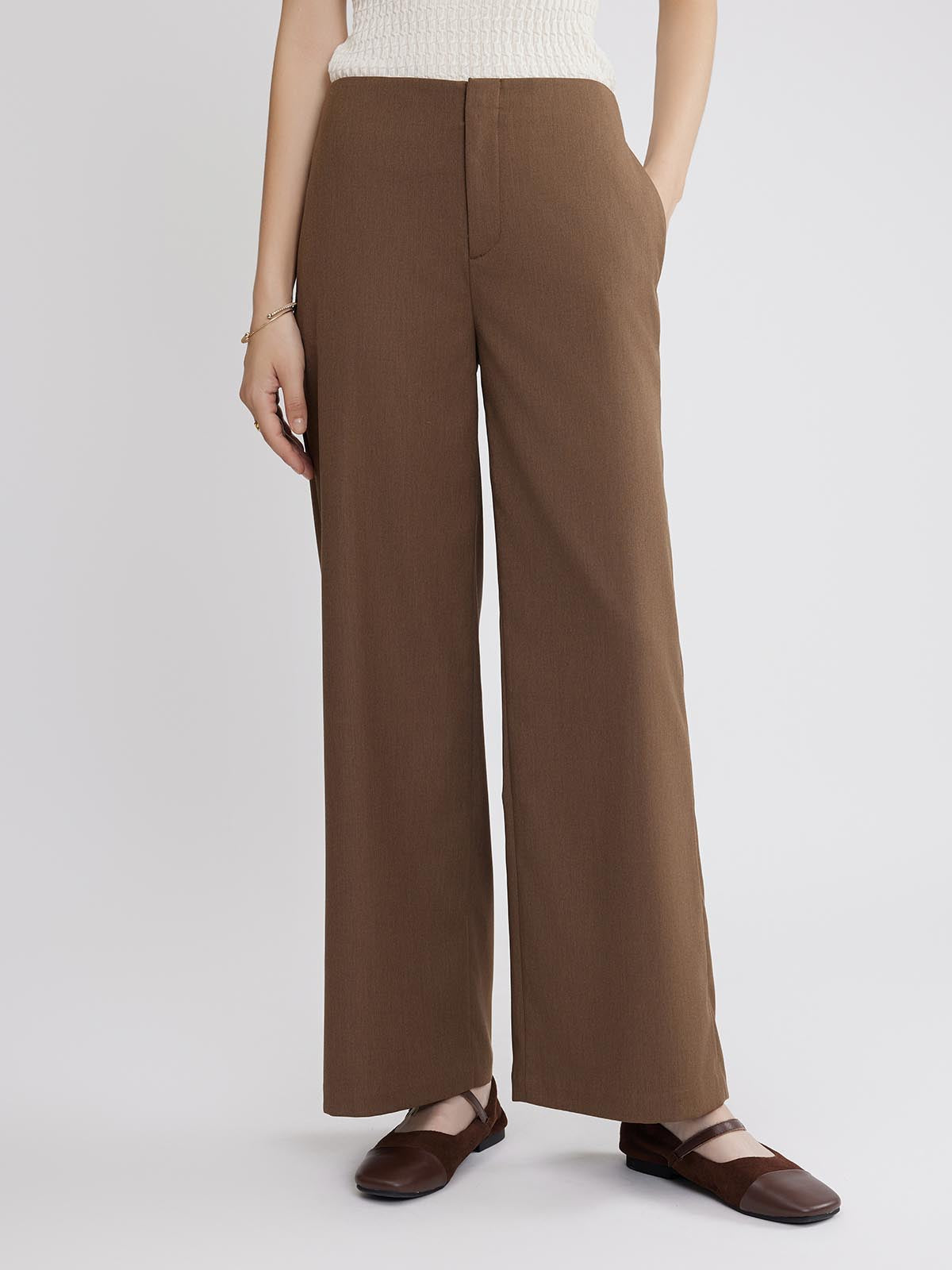 ASOBIO Minimalist Tailored Straight-Leg Pants
