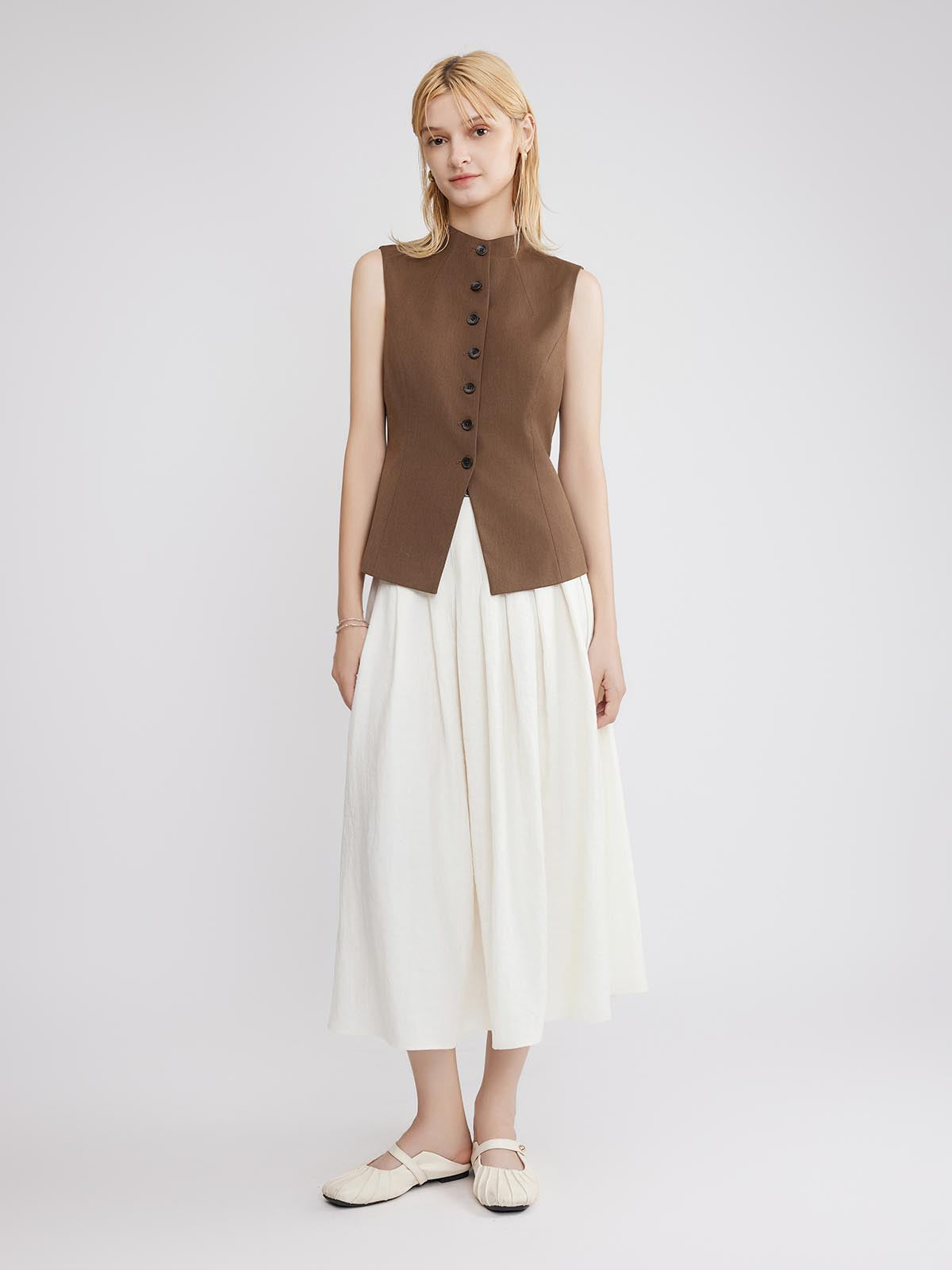 ASOBIO Lyocell Flowing Midi Skirt