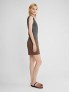 ASOBIO Sculpted Asymmetric Knit Top