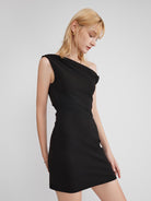 ASOBIO Twist Asymmetric Knit Dress