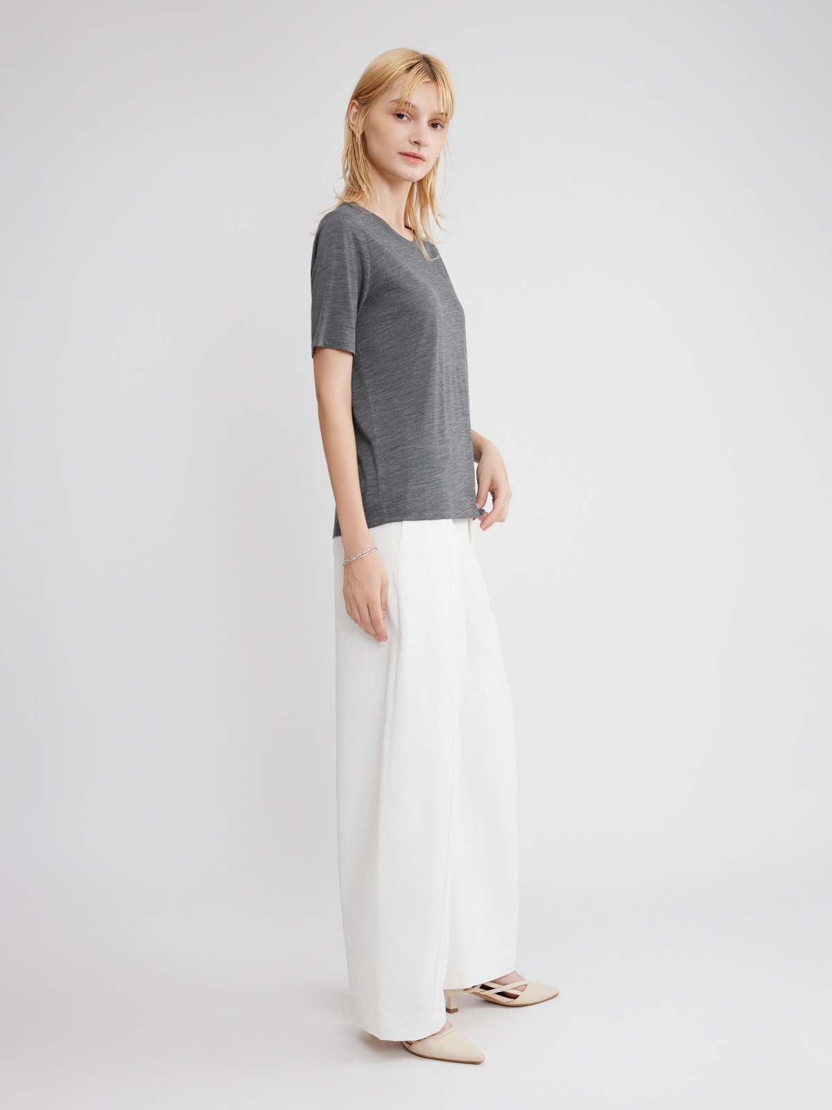 ASOBIO 100% Wool Crewneck Tee