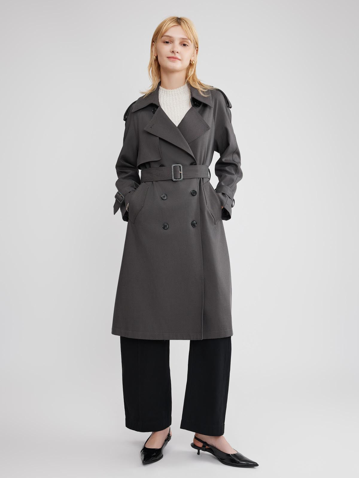 ASOBIO Relaxed-Fit Cotton Twill Trench Coat