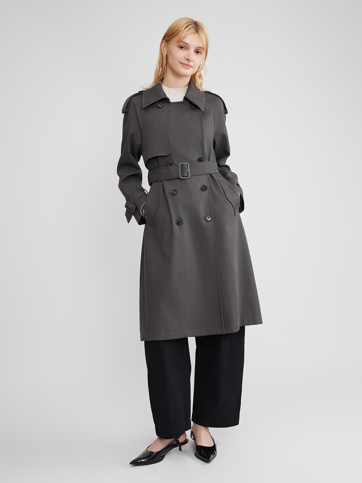 ASOBIO Relaxed-Fit Cotton Twill Trench Coat