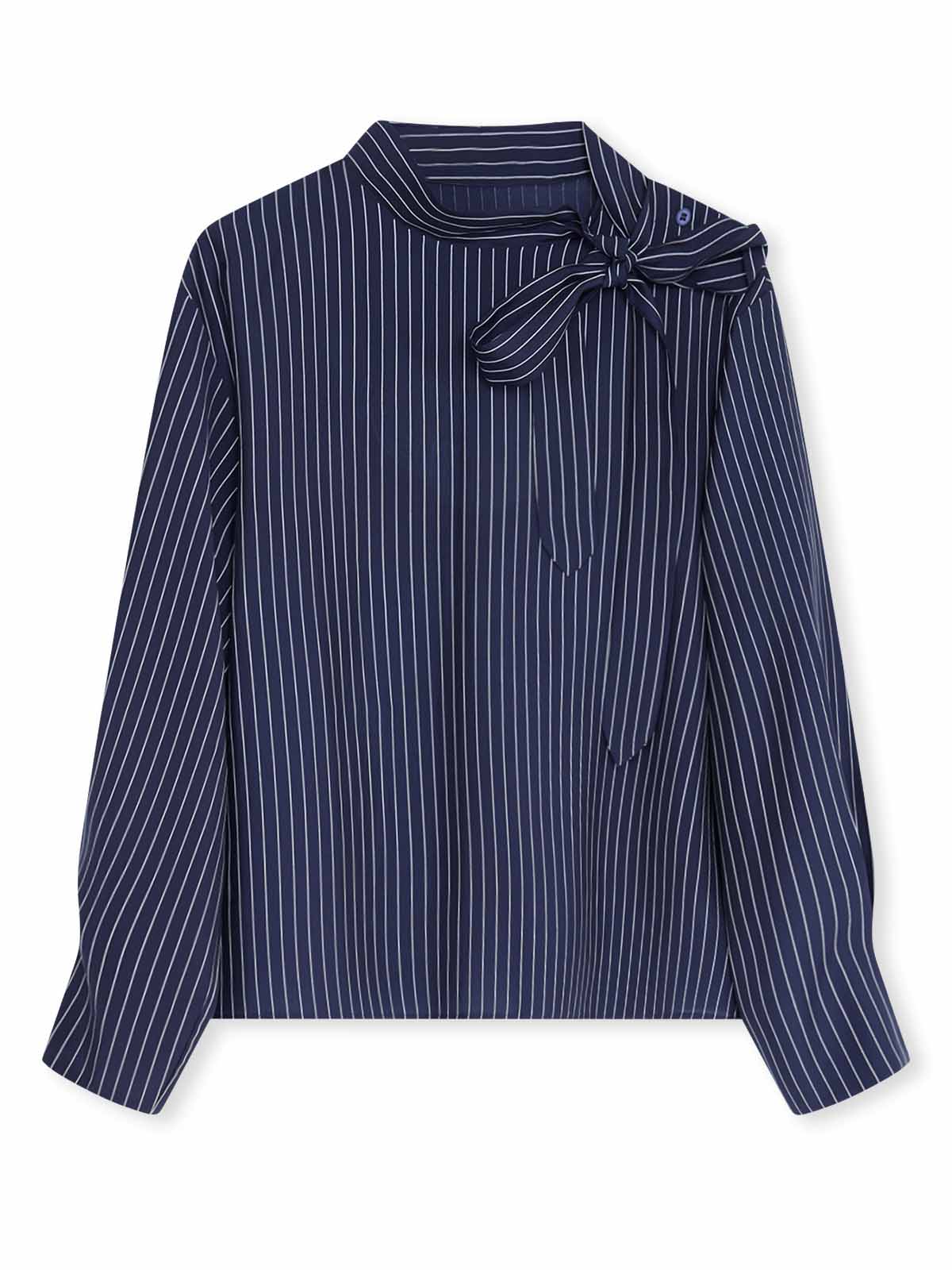ASOBIO Button-Detail Tie-Neck Blouse