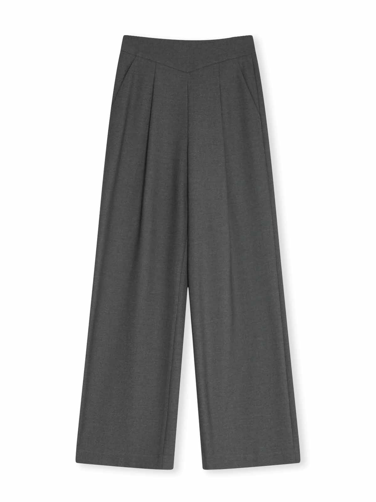 ASOBIO Wool Blend Pleated Trousers