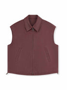 ASOBIO Faux Leather Collared Vest