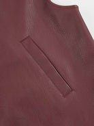 ASOBIO Faux Leather Collared Vest