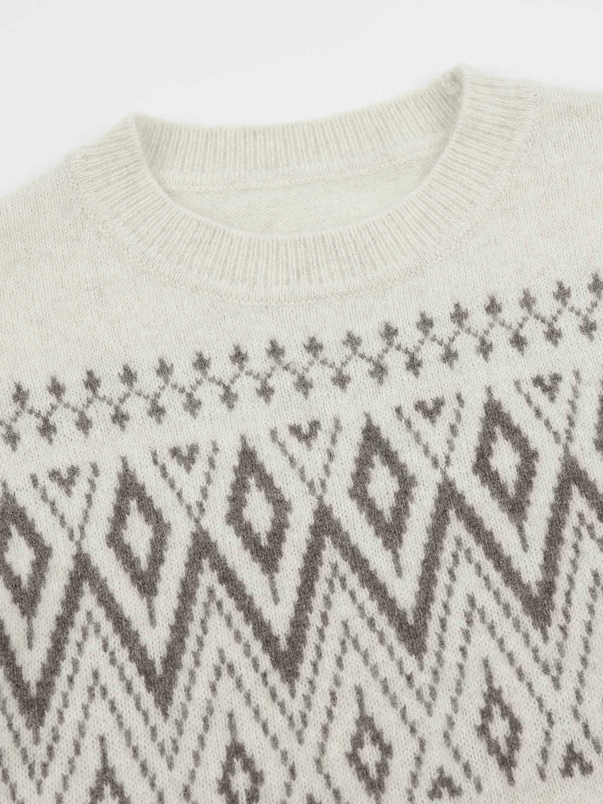 ASOBIO Geometric Yak Wool Sweater