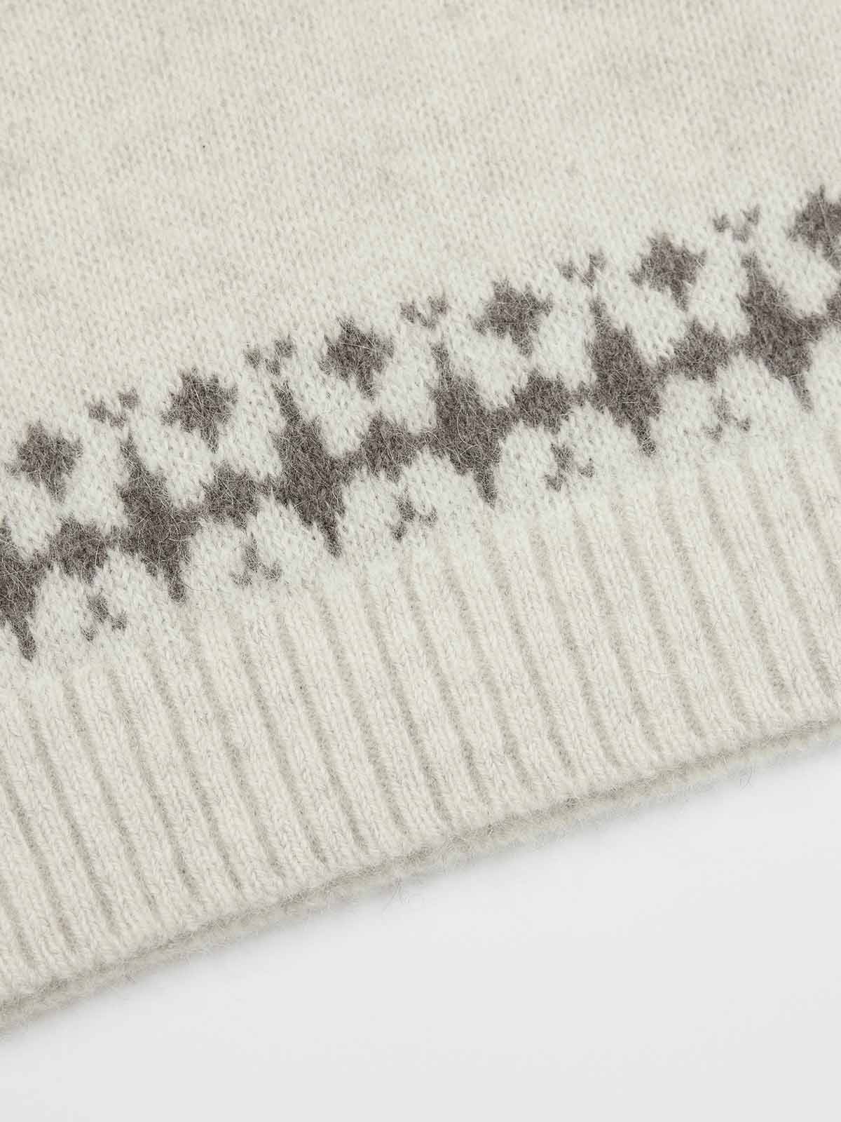 ASOBIO Geometric Yak Wool Sweater