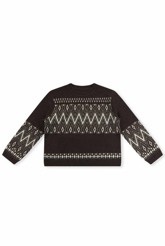ASOBIO Geometric Yak Wool Sweater