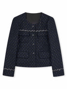 ASOBIO Tweed Round-Neck Jacket