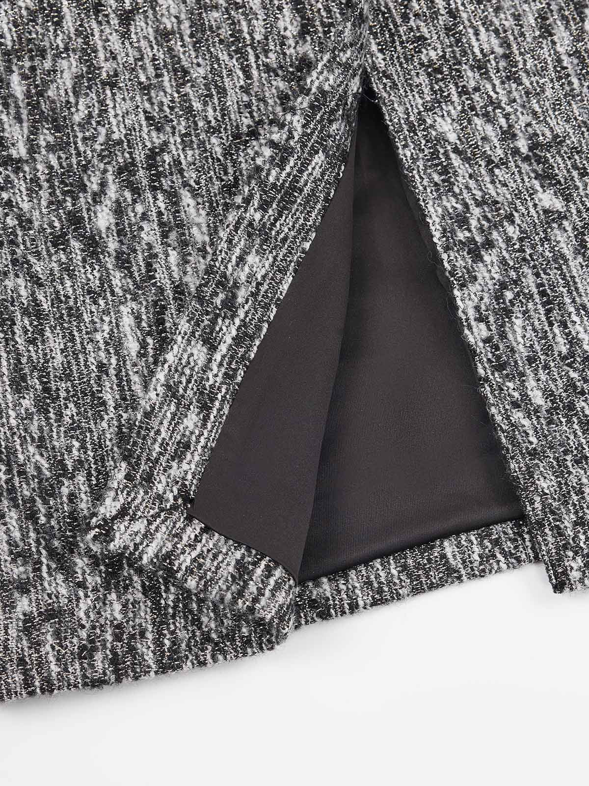 ASOBIO Tweed High-Waist Midi Skirt