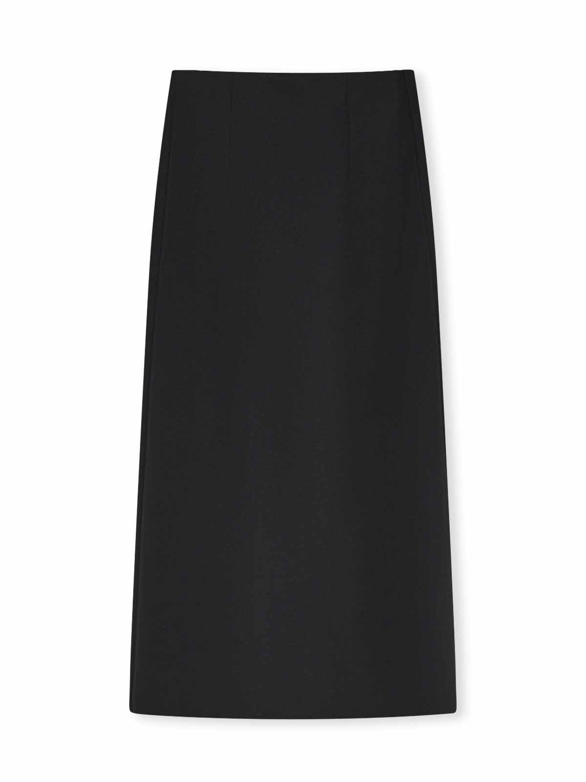 ASOBIO Wool-Blend Straight Maxi Skirt
