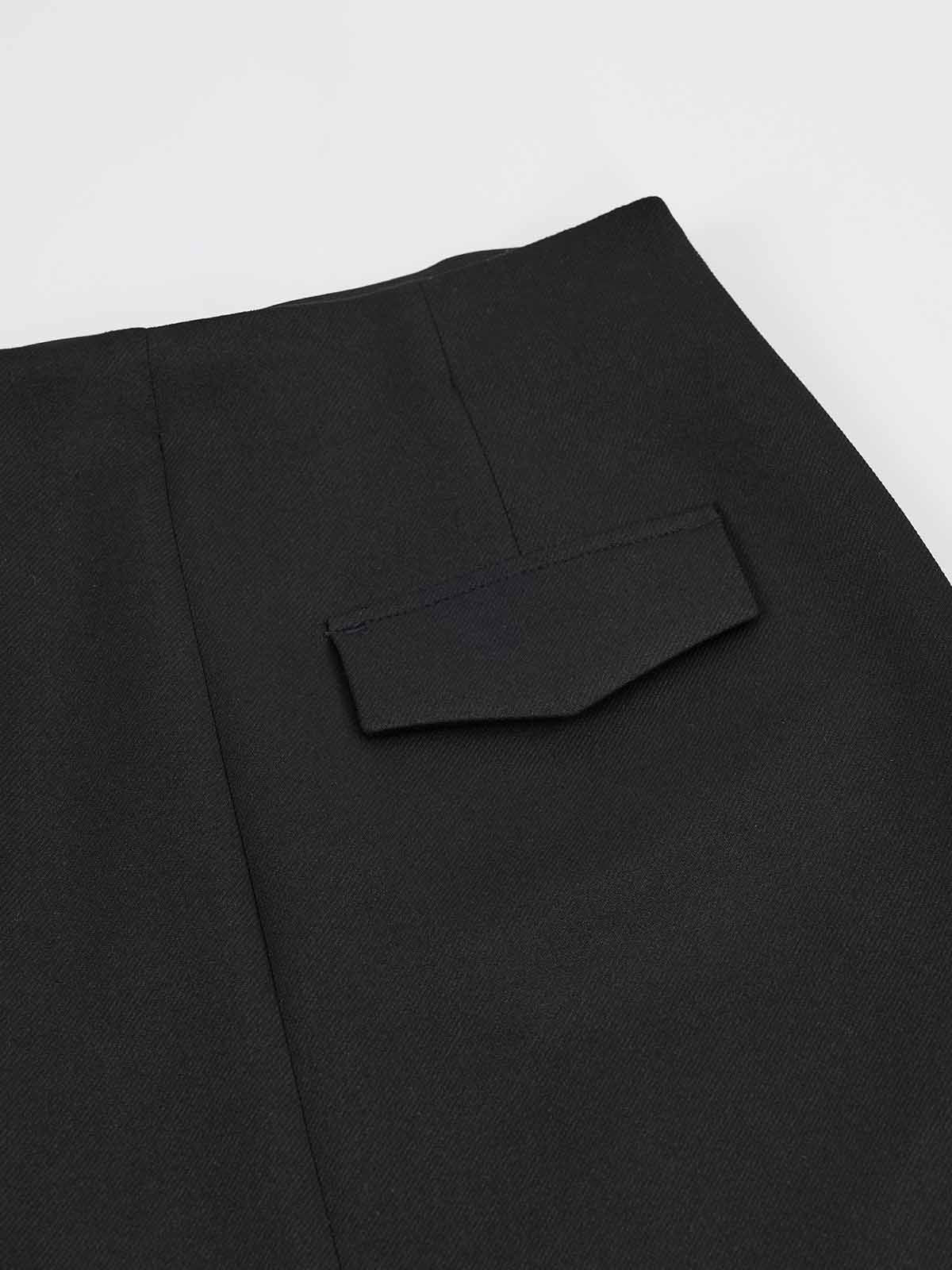 ASOBIO Wool-Blend Straight Maxi Skirt