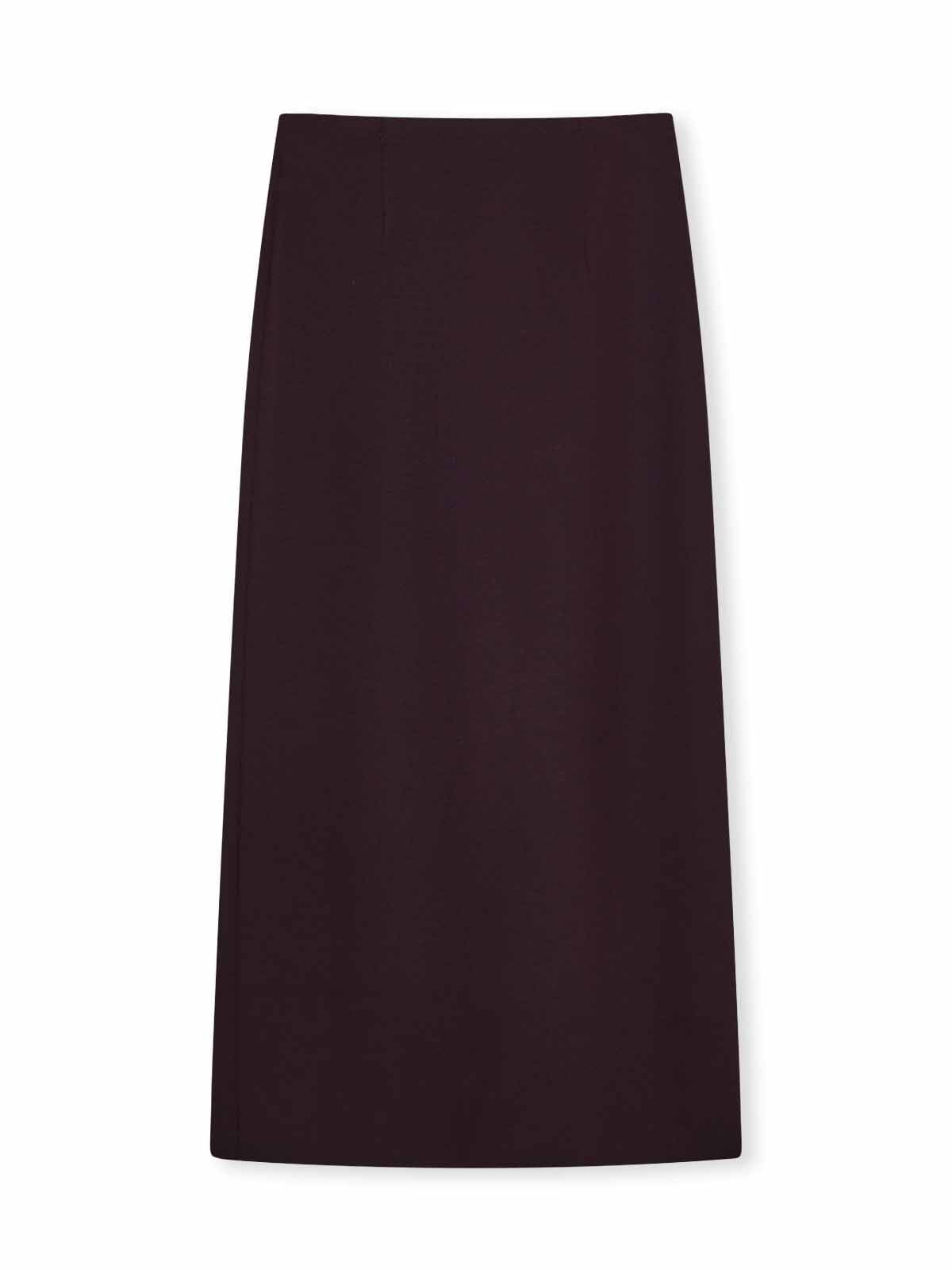 ASOBIO Wool-Blend Straight Maxi Skirt