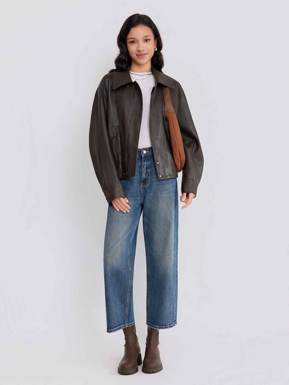 ASOBIO Flap-Pocket Leather Jacket