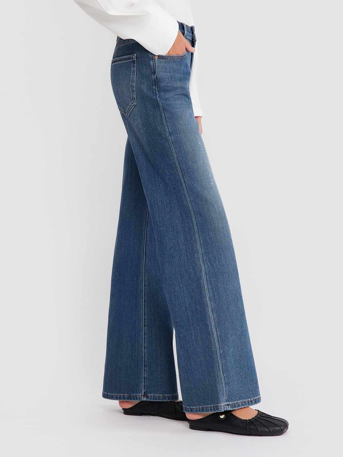 ASOBIO Mid-Rise Washed Straight-Leg Jeans
