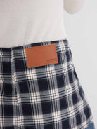 ASOBIO Plaid Tie-Detail Jeans