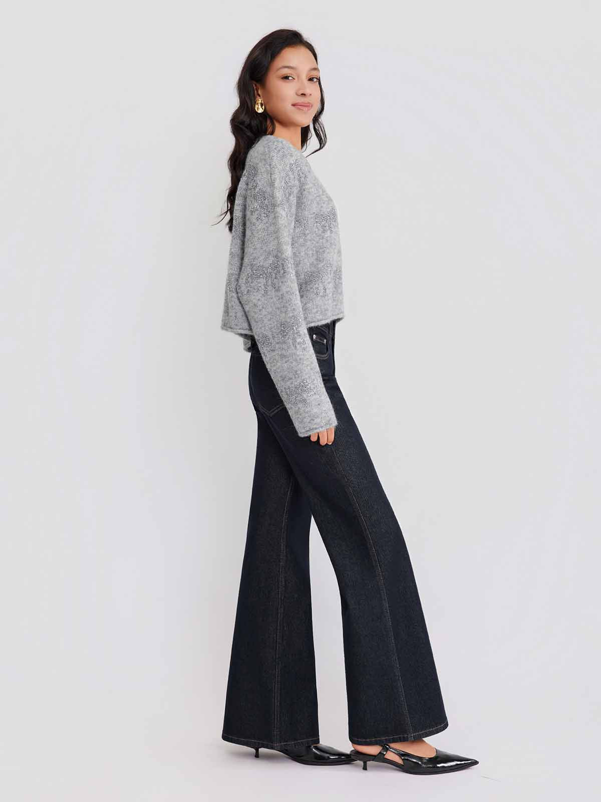 ASOBIO Bow-Pattern Knit Sweater