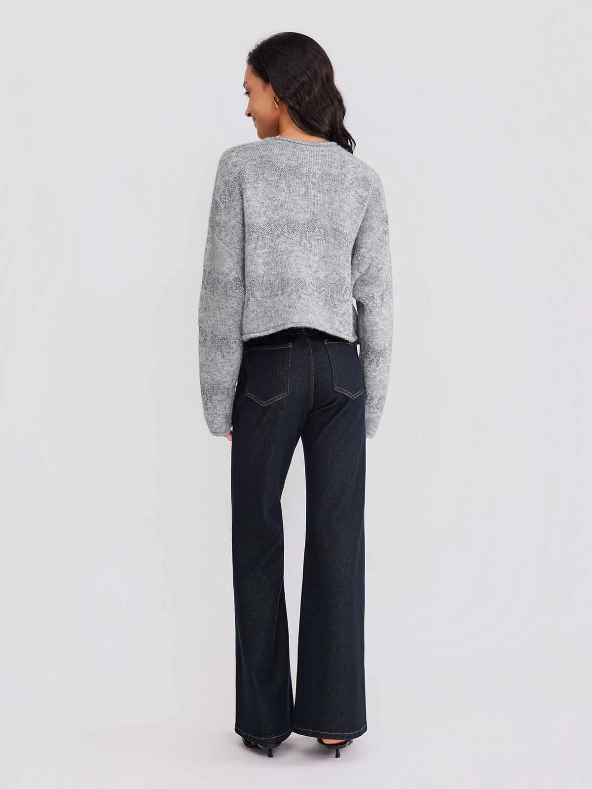ASOBIO Bow-Pattern Knit Sweater
