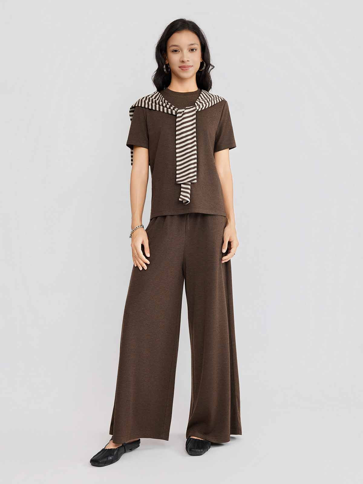 ASOBIO Wool Blend Knit Pants