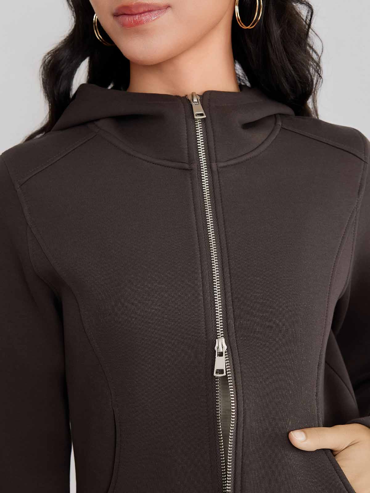 ASOBIO Hooded Panel Sweat Jacket