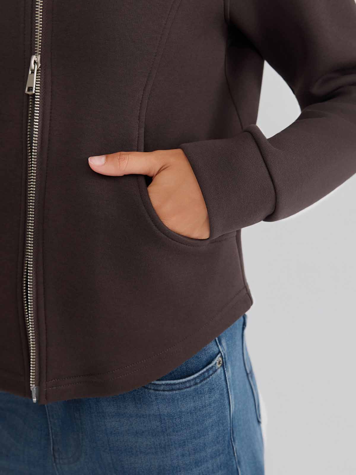 ASOBIO Hooded Panel Sweat Jacket