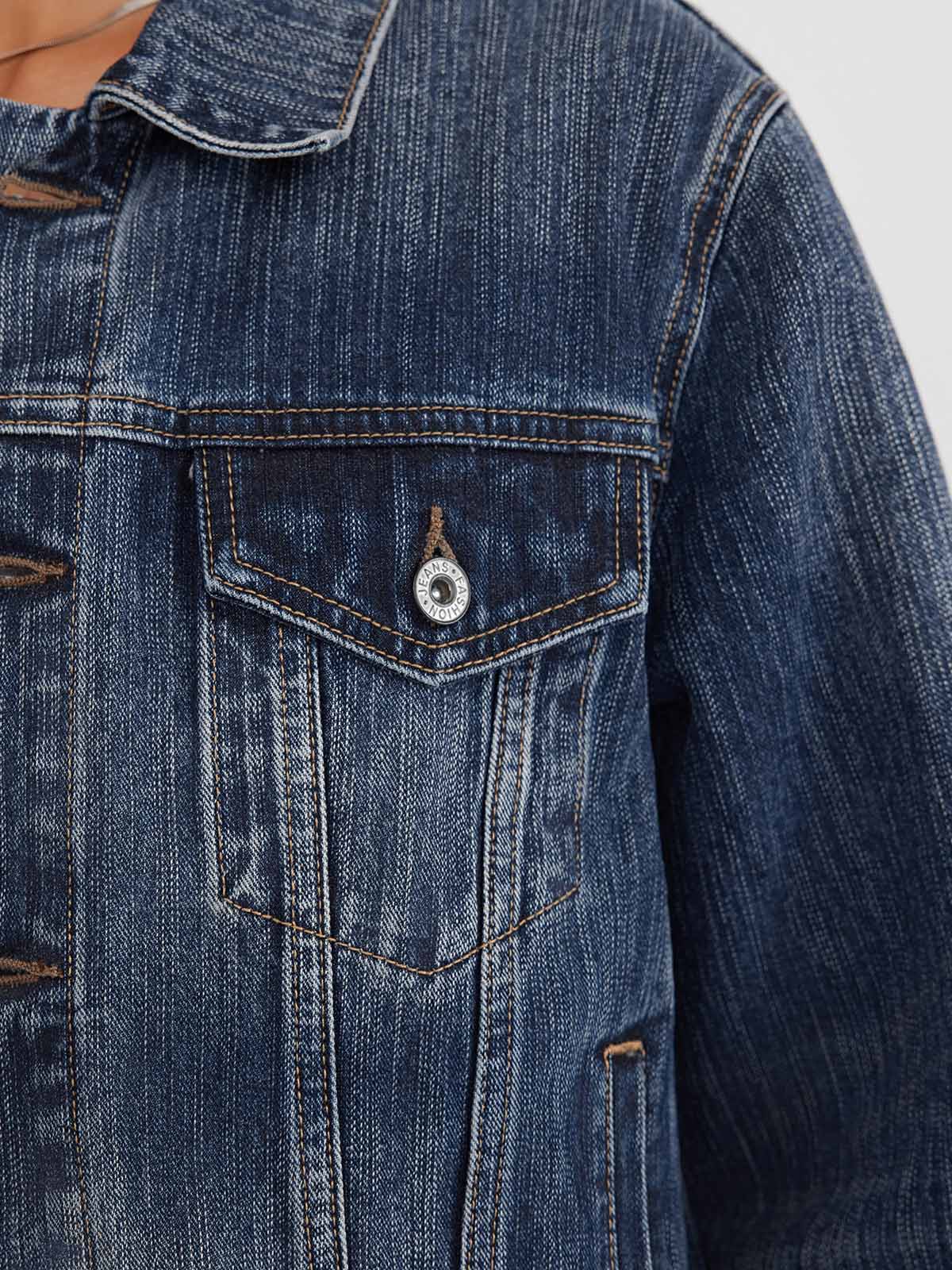 ASOBIO Cropped 100% Cotton Denim Jacket