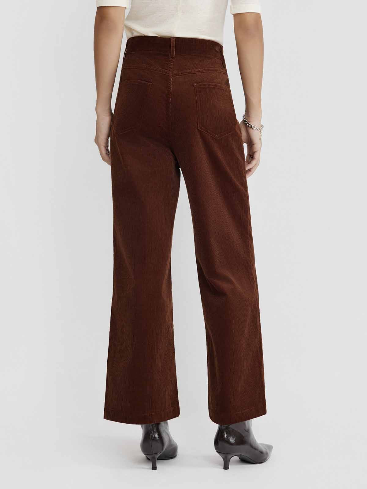 ASOBIO Corduroy Straight-Leg Cropped Pants