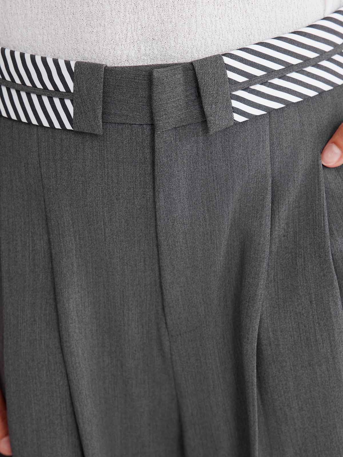 ASOBIO Tailored Contrast Waistband Straight-Leg Trousers