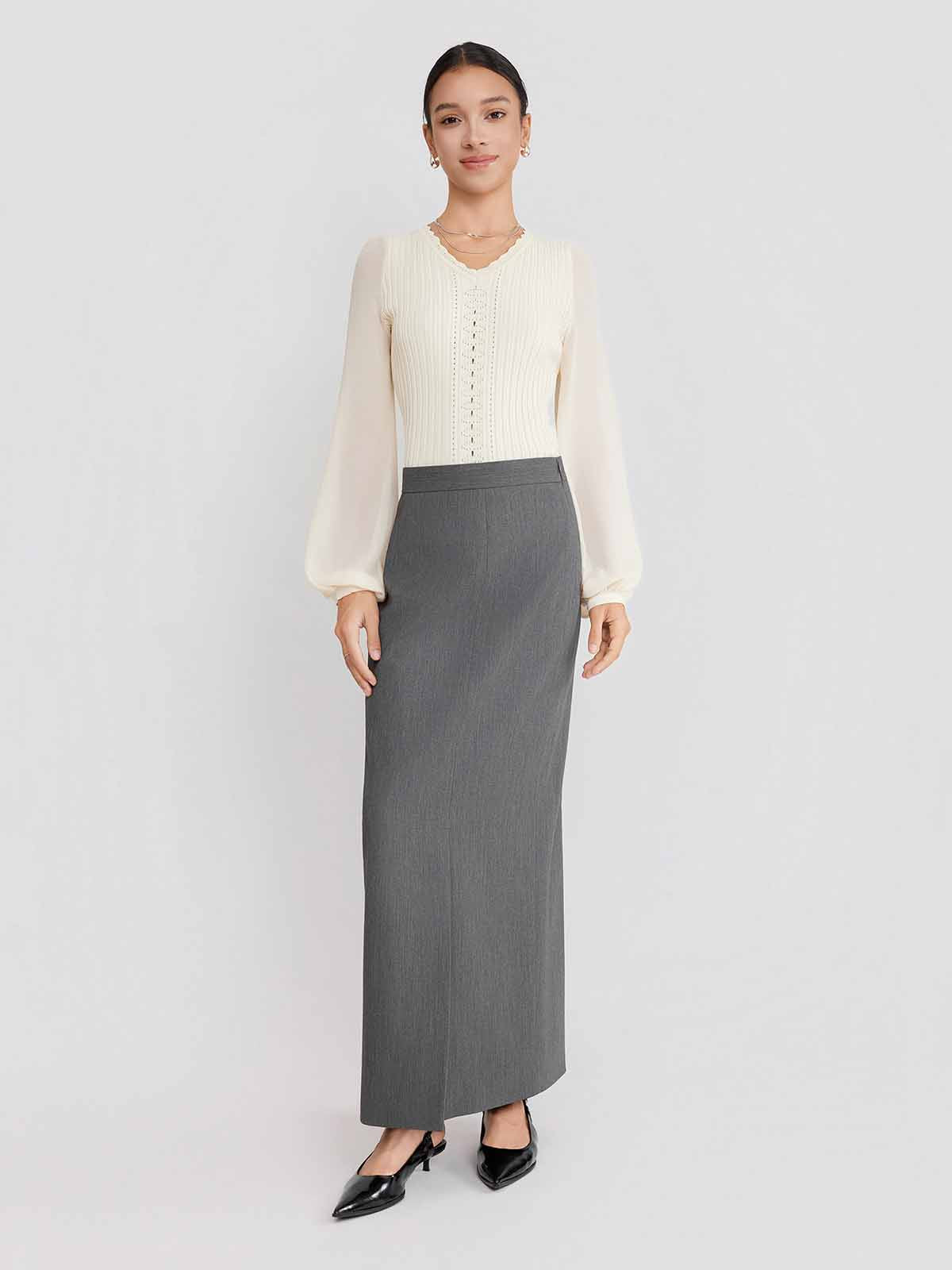 ASOBIO Double-Slit Maxi Skirt