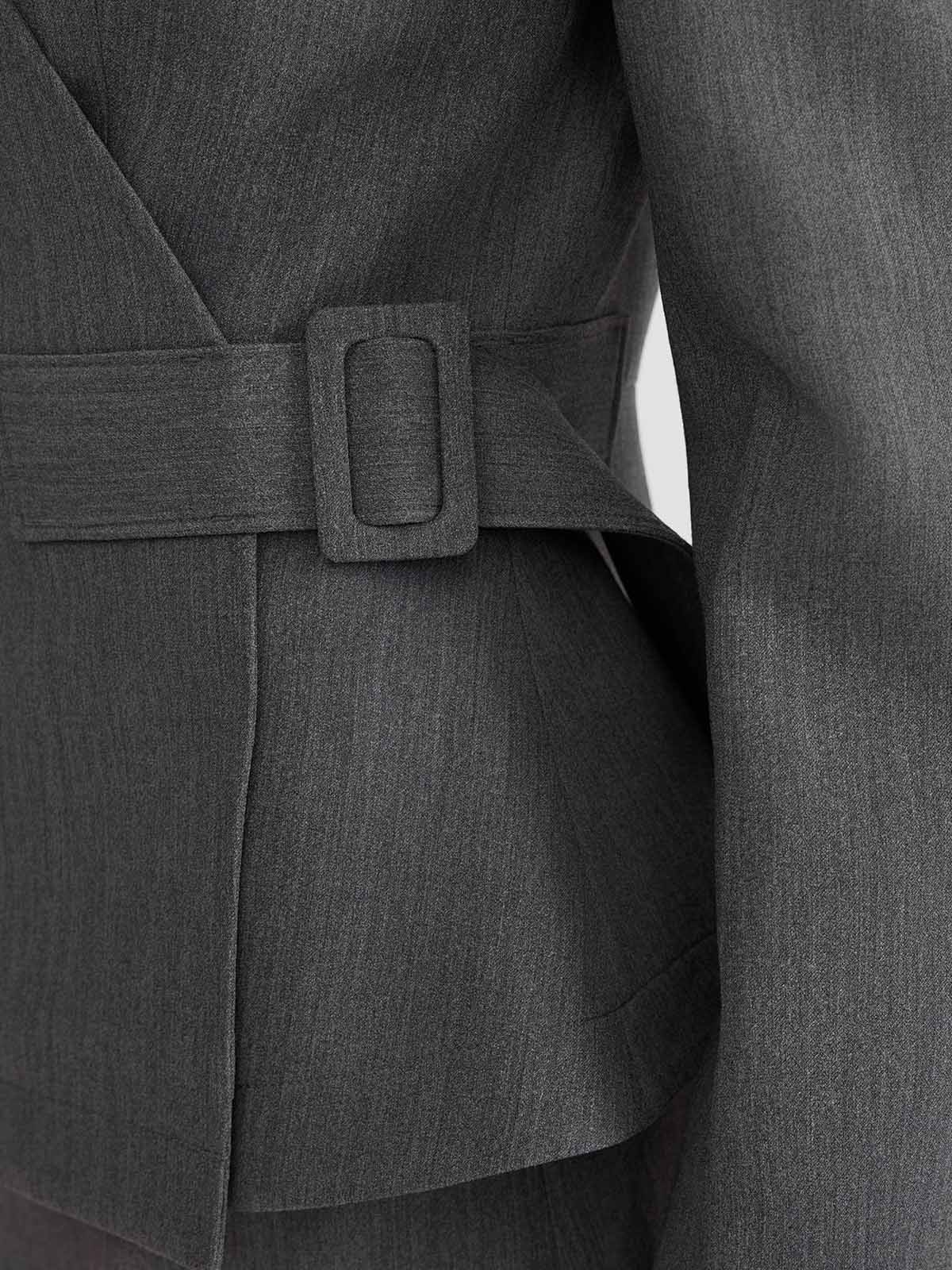 ASOBIO Wrap V-Neck Belted Blazer