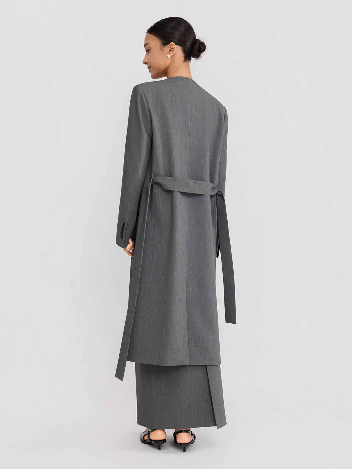 ASOBIO Collarless Open Blazer