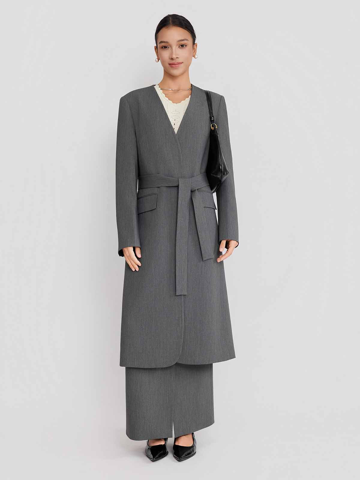 ASOBIO Collarless Open Blazer