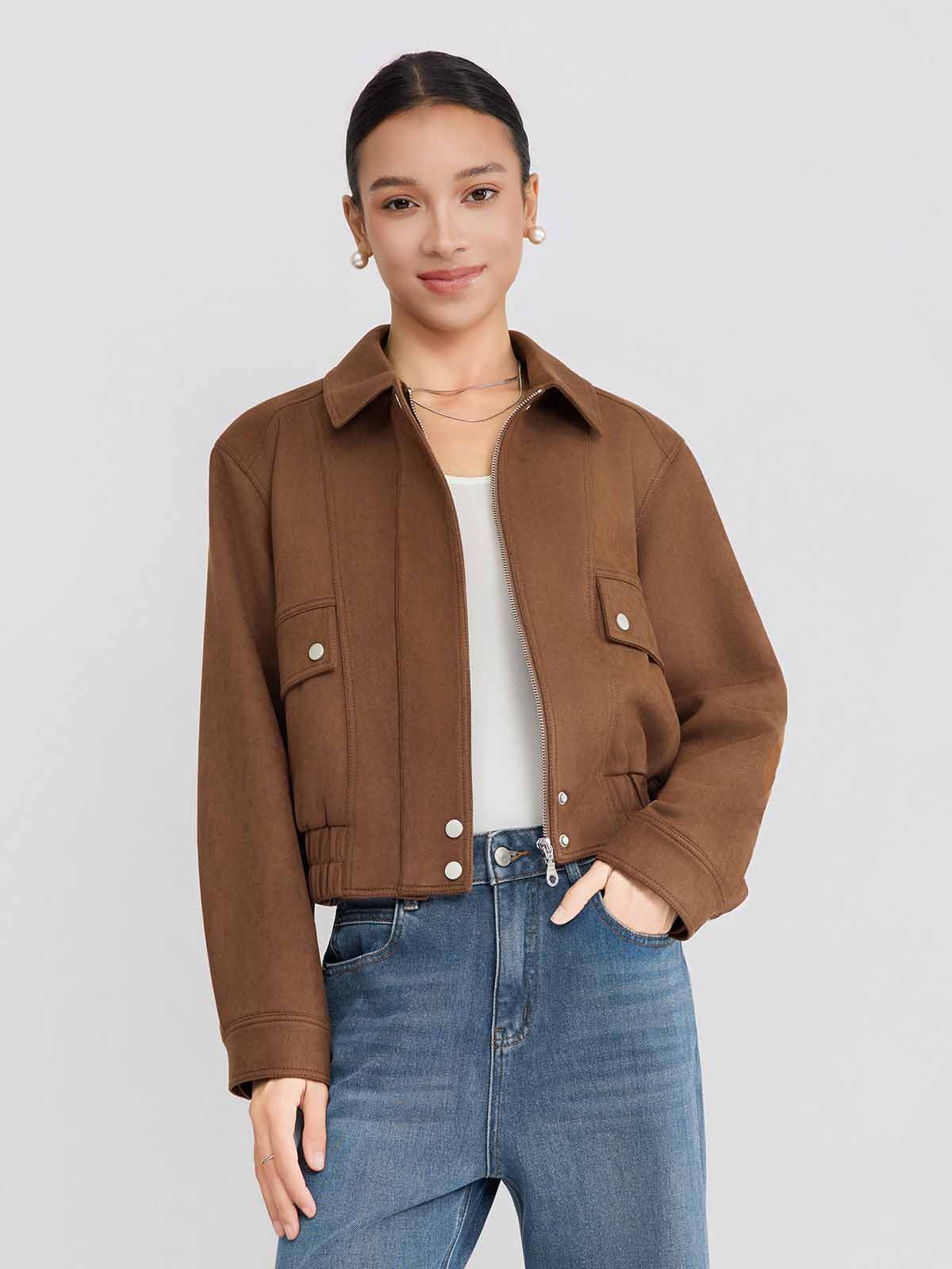 ASOBIO Suede Trucker Jacket