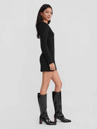 ASOBIO Square-Neck Knit Mini Dress