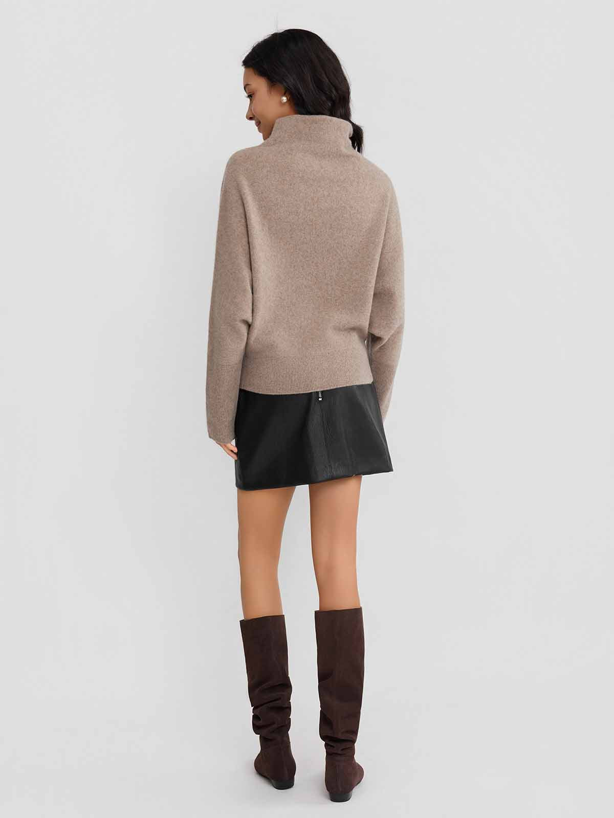 ASOBIO Yak Wool Blend Raglan Pullover Sweater