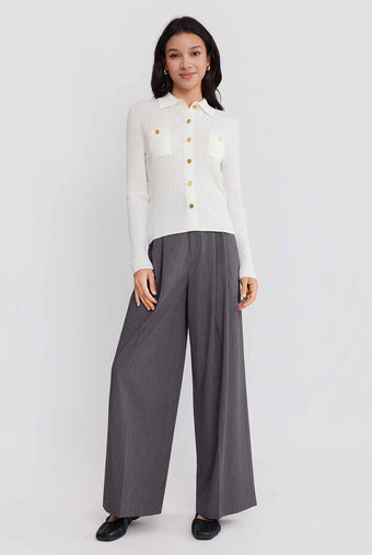 ASOBIO Ribbed Wool-Blend Cardigan