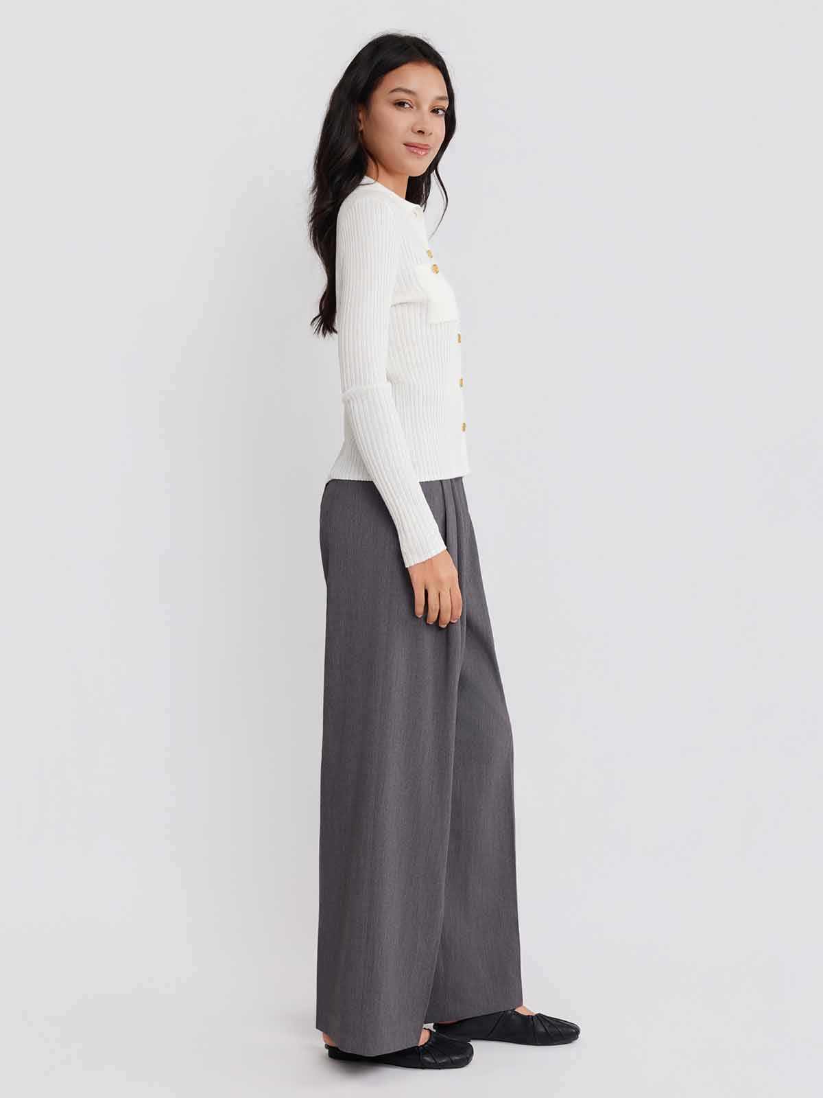 ASOBIO Ribbed Wool-Blend Cardigan